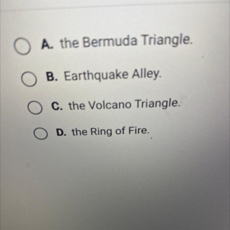 Most of the world's earthquakes occur around: which one is it-example-1