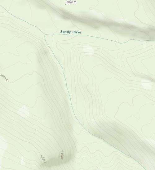 What direction is the Sandy River flowing on this map? (assume North is towards the-example-1