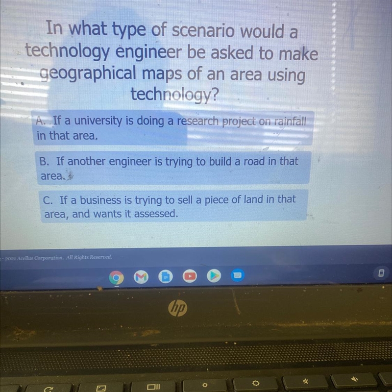 In what type of scenario would a technology engineer be asked to make geographical-example-1