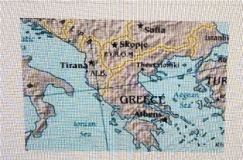 Based on this map, one could expect Greece to have an economy in which a major activity-example-1