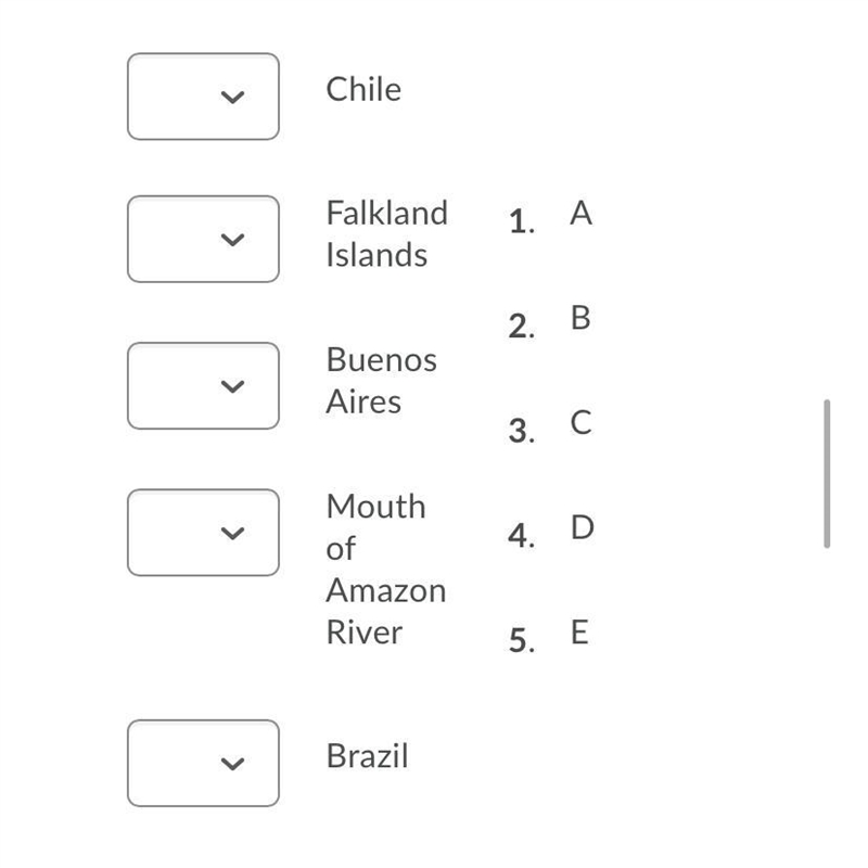 Use the map below to identify the labeled locations.-example-1