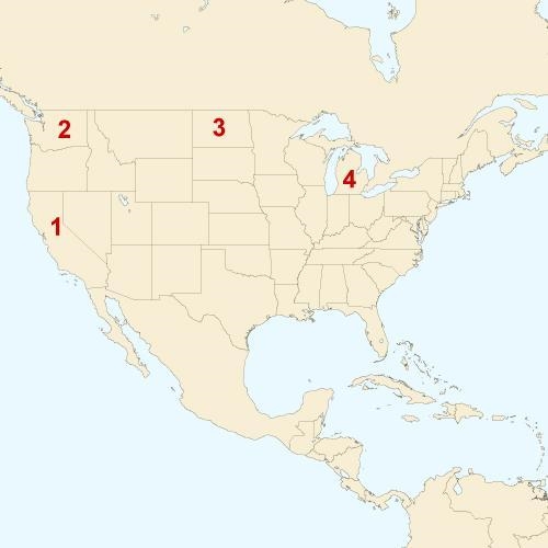 On the following map, #3 is identifying which state? A. Mississippi B. Michigan C-example-1