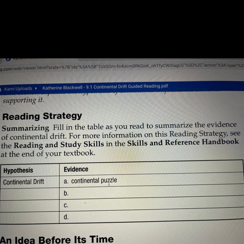 EXTRA POINTS (see pic above) *fill in the boxes this is for section 9.1 Continental-example-1