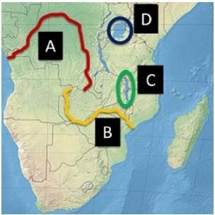 Which of the waterforms on the map above is not identified correctly?-example-1