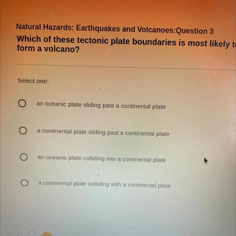 Natural Hazards: Earthquakes and Volcanoes:Question 3 Which of these tectonic plate-example-1