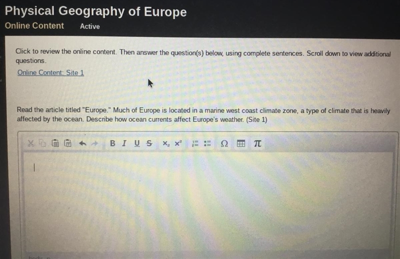 “Much of Europe’s located I a marine west coast climate zone, a type of climate that-example-1