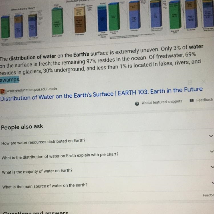 Distribution of water on earth-example-1