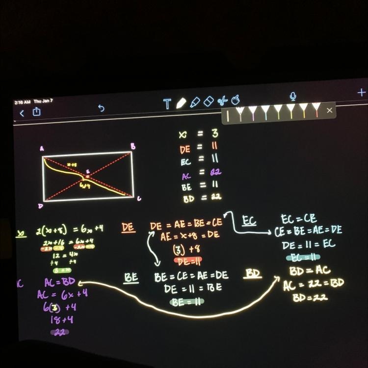 Question In rectangle ABCD, diagonals AC and BD are drawn and intersect at point E-example-1