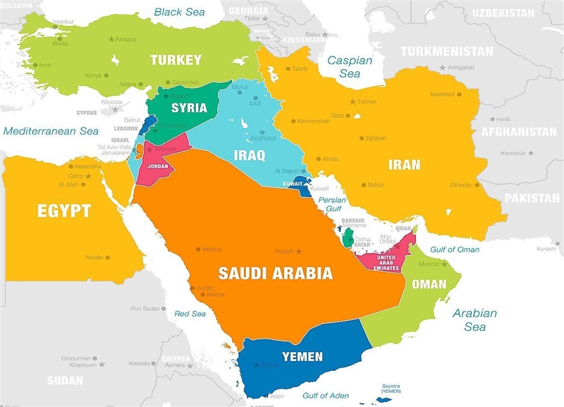 On the map below, #7 is marking which of the following countries? A. Saudi Arabia-example-1