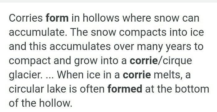 Explain how a corrie is formed-example-1