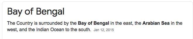 What body of water is EAST of india? A. Bay of Bengal B. Indian Sea C. Arabian Sea-example-1