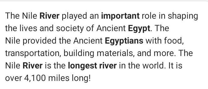 What is what is the main river of Egypt,and why is it Important?​-example-1