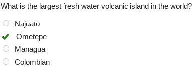 What is the largest fresh water volcanic island in the world? najuato ometepe managua-example-1