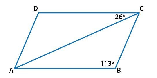 Question 4(Multiple Choice Worth 2 points) (02.06 MC) ABCD is a parallelogram with-example-1