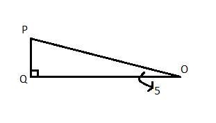 In ΔOPQ, the measure of ∠Q=90°, the measure of ∠O=5°, and PQ = 4.6 feet. Find the-example-1