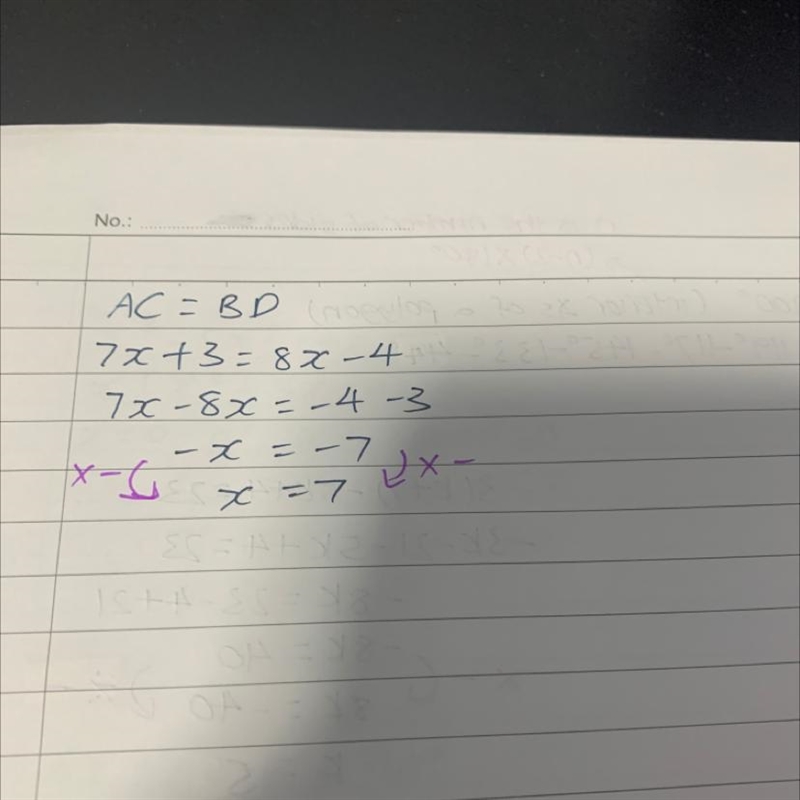 If AC=7x+3 and BD=8x-4,-example-1