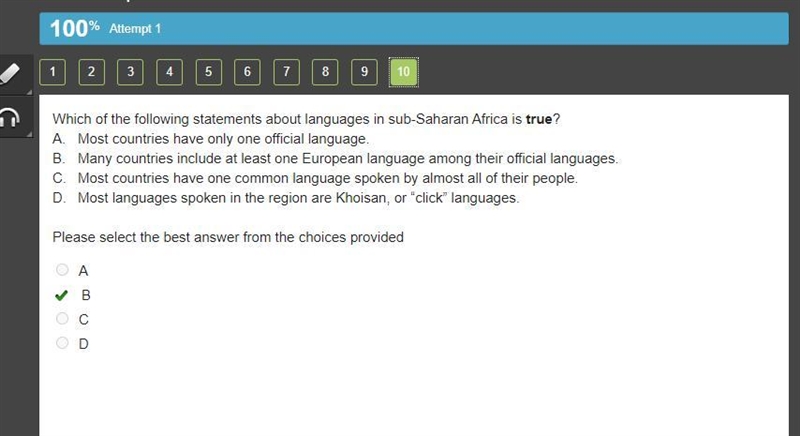 51:55 Which of the following statements about languages in sub-Saharan Africa is true-example-1