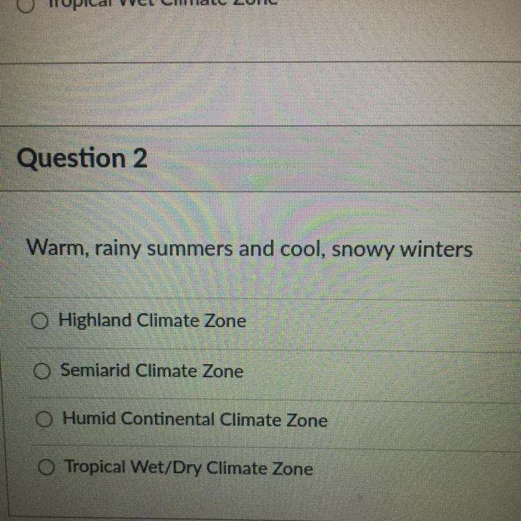 What climate is Warm, rainy summers and cool, snowy winters-example-1