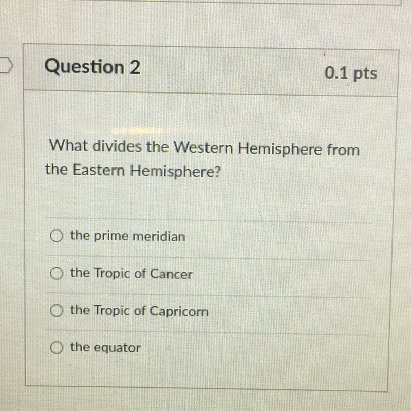 What divides the Western Hemisphere from the Eastern Hemisphere?-example-1