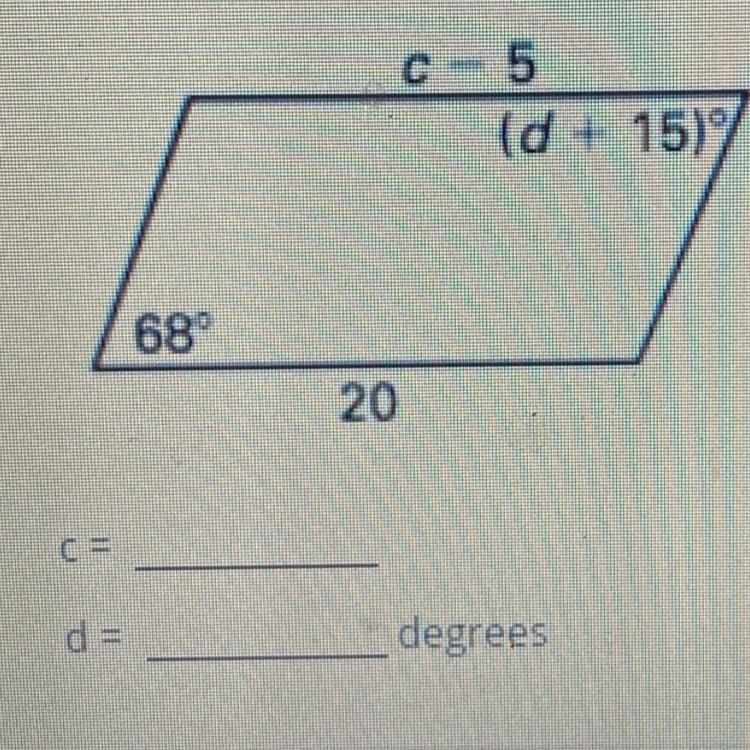 Find the value of each variable in the parallelogram-example-1