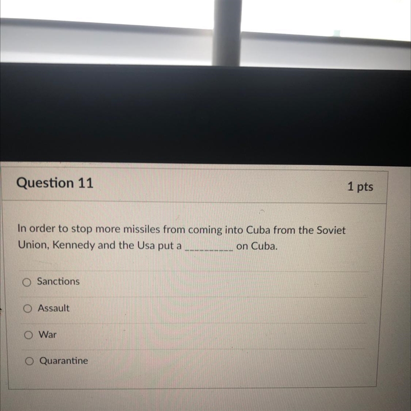 In order to stop more missiles from coming into Cuba from the Soviet Union, Kennedy-example-1