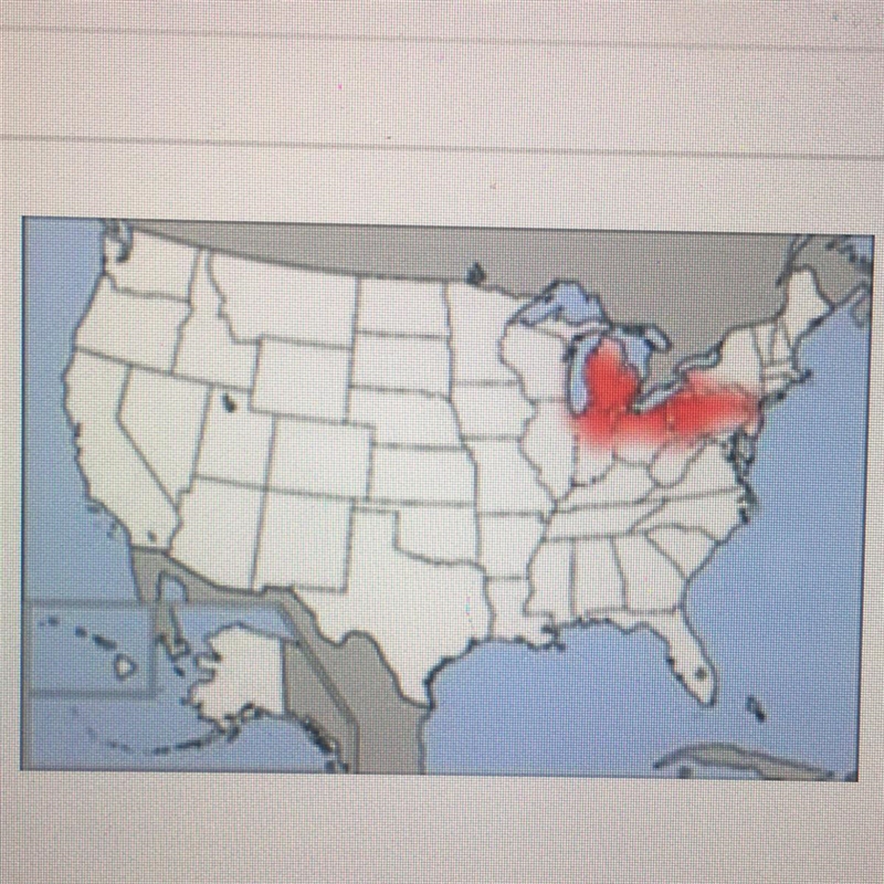 The area shaded in red on the map is often referred to as the? A) Sun Belt. B) Rust-example-1