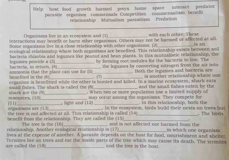 1. Direction: Fill in the blanks with the missing word. Choose your answers from the-example-1