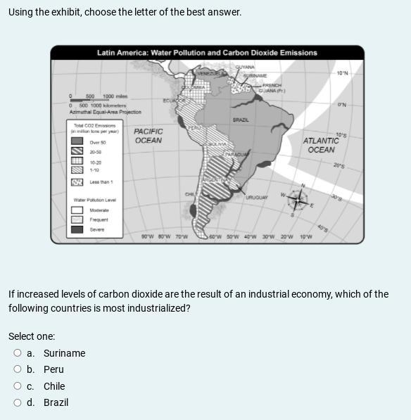 If increased levels of carbon dioxide are the result of an industrial economy, which-example-1