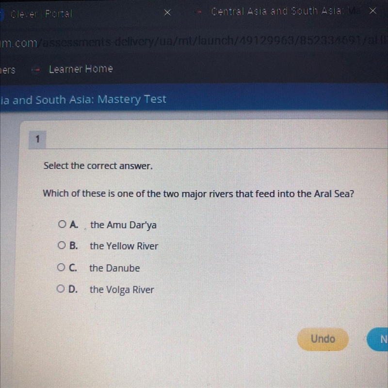 Which of these is one of two major rivers that feed into the aral seas?-example-1