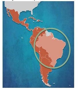 Which country colonized the region that is highlighted and circled on the map above-example-1