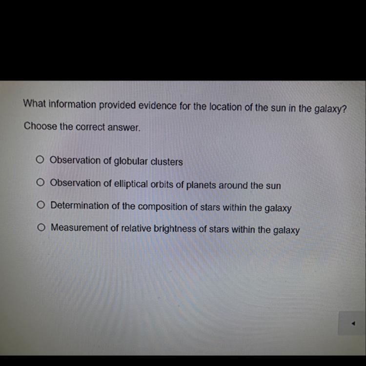 What information provided evidence for the location of the sun in the galaxy?-example-1