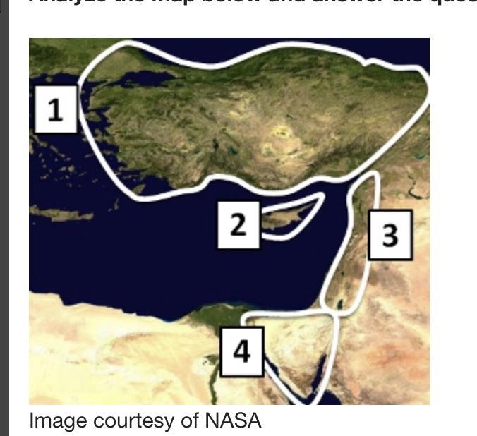 Analyze the map below and answer the question that follows. A satellite map of the-example-1