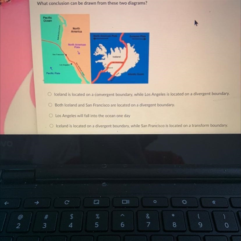 What conclusion can be drawn from these two diagrams? Pacific Ocean North America-example-1