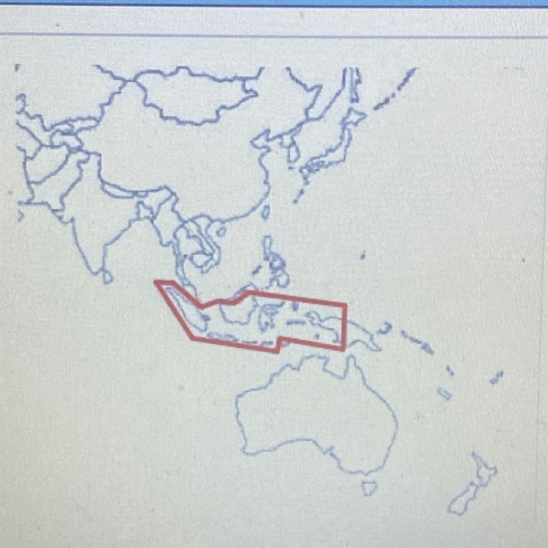 Indonesia- shown in the red box- is BEST described geographically as A) a prompted-example-1