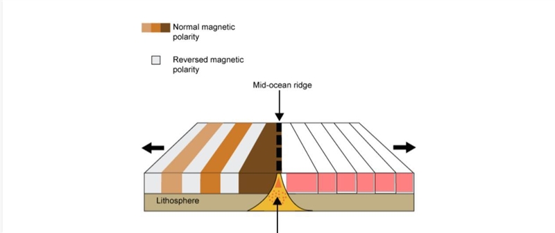 Select the correct locations on the image. Identify the sections of the mid-oceanic-example-1