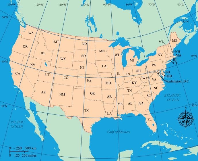 Select the correct answer. Take a look at the map of the United States, and then answer-example-1