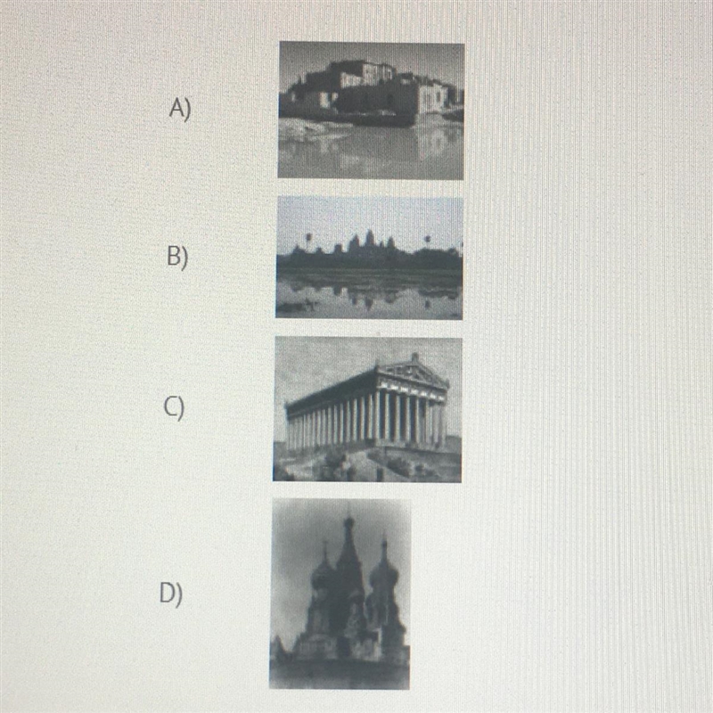 Which of these structures is MOST associated with architecture styles in Russia?-example-1