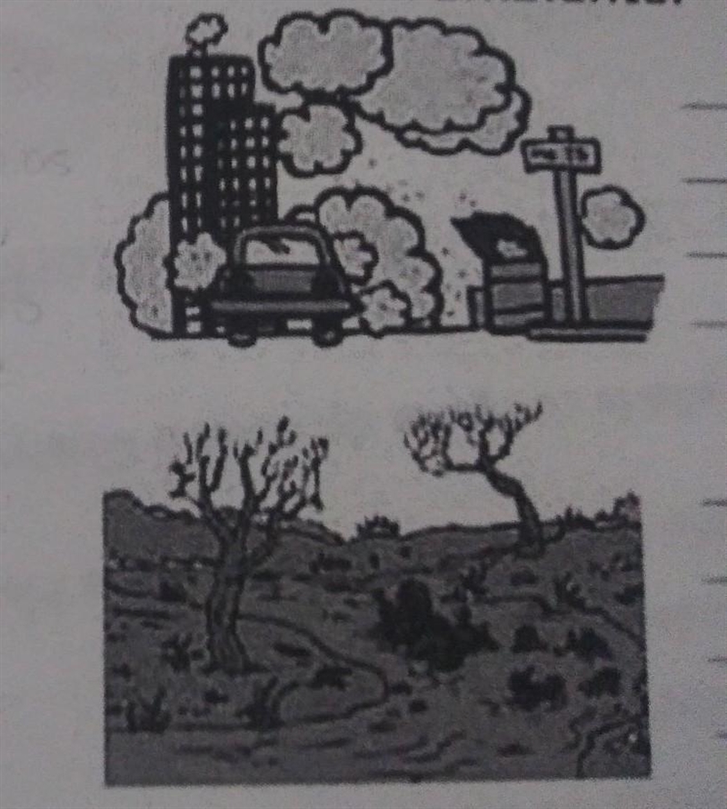 Observa las siguientes imágenes y escribe como dañan el ambiente​-example-1