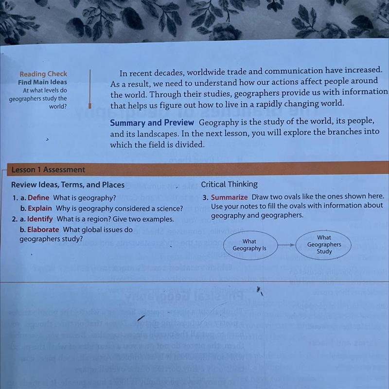 1. a. Define What is geography? b. Explain Why is geography considered a science? 2. a-example-1