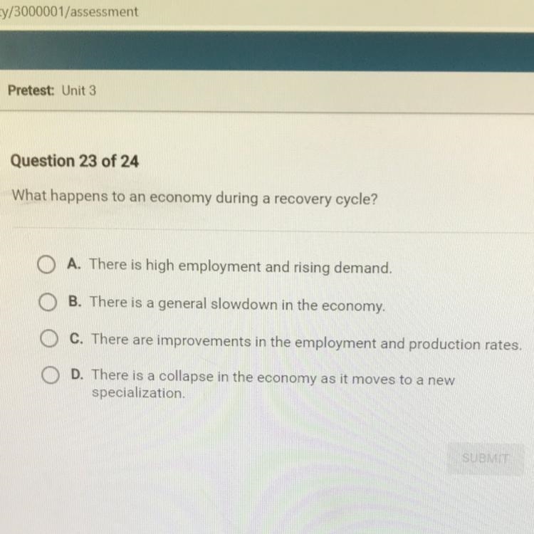 What happens to an economy during a recovery cycle?-example-1