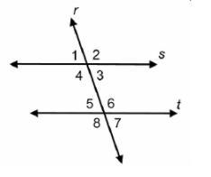 Parallel lines s and t are cut by a transversal r. Parallel lines s and t are cut-example-1