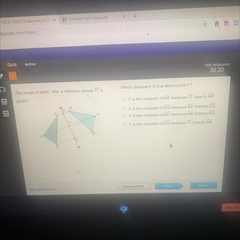 Which statement is true about point f-example-1