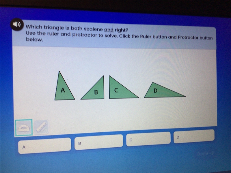 Which triangle is both scalene and right?-example-1