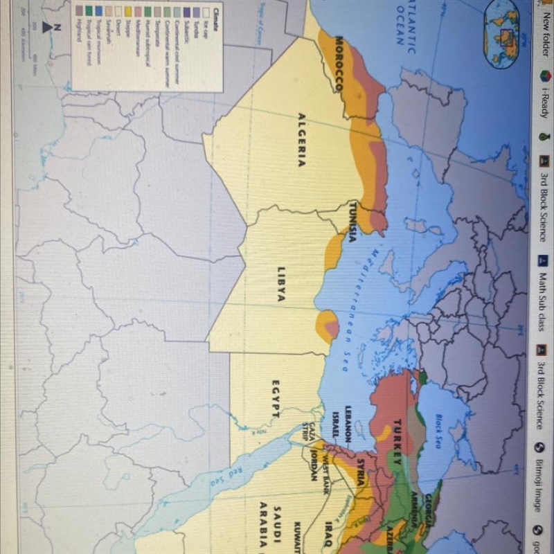 Why would people choose to settle near the coast in countries like Libya, Morocco-example-1