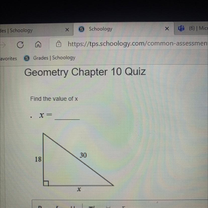 Find the value of x x= 30 18-example-1