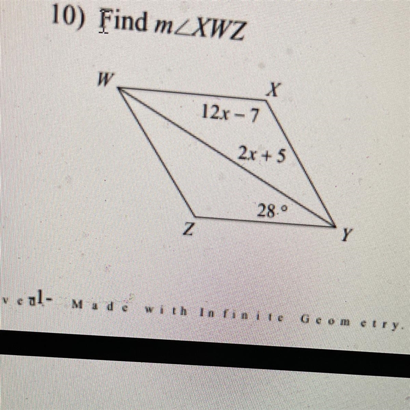 Find m< XWZ. Please help.-example-1