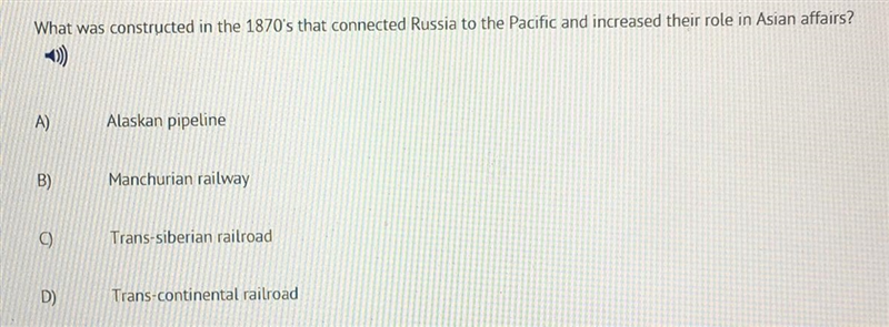 What was constructed in the 1870's that connected Russia to the Pacific and increased-example-1