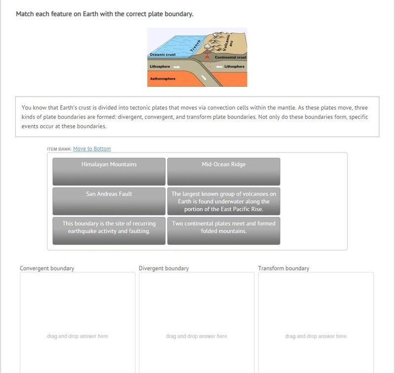 20 POINTS - see image If you can identify what type of boundaries different locations-example-1