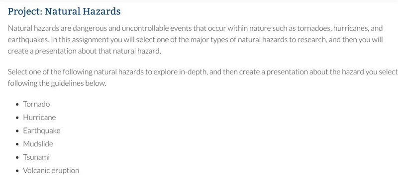 I have a geography assignment on natural hazards so any ideas on what I should choose-example-1