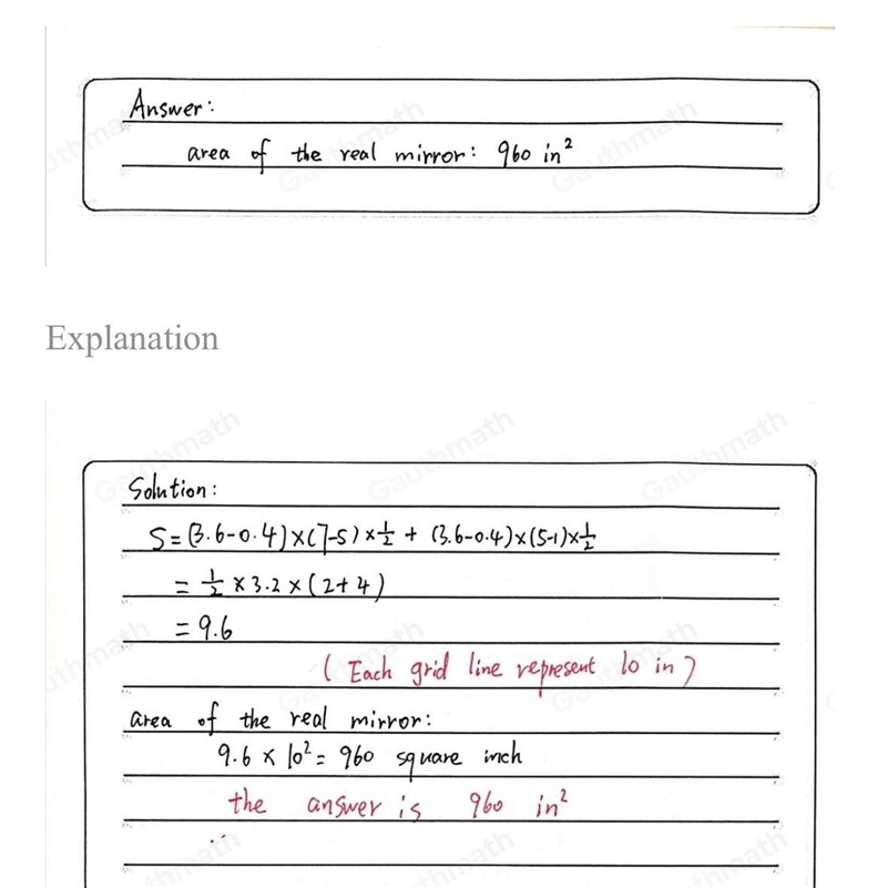 Paula drew a model on grid paper of a kite-shaped mirror she wants to buy. Each grid-example-1